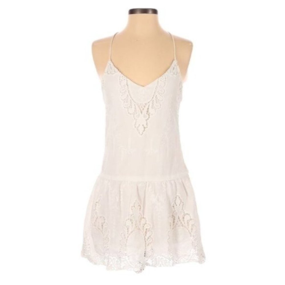 Shein Sheinsideโ Strappy Dress Mini White Lace S